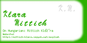 klara mittich business card